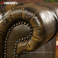 HAOSEN B264 european style living room sofa 1+2+3 half leather sectional sofa set